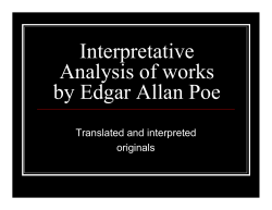 Interpretative Analysis of works by Edgar Allan Poe