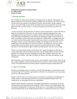 Presidential Inauguration Ceremony Speech