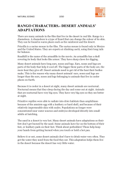 rango characters.- desert animals` adaptations