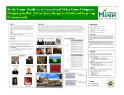 Be the Game: Students as Educational Video Game Designers