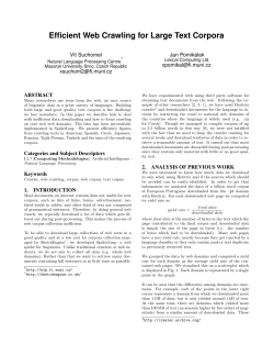 Efficient Web Crawling for Large Text Corpora