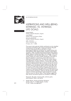 aspirations and well-being: extrinsic vs. intrinsic life goals