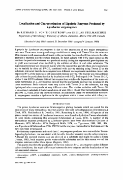 Localization and Characterization of Lipolytic Enzymes Produced by