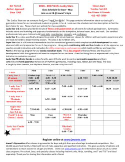 Luck Star schedule - Jewart`s Gymnastics