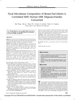 Fecal Microbiota Composition of Breast