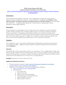 NEW Awards Program 2015-2016 Graduate Student Excellence in