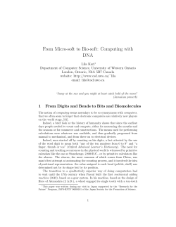 From Micro-soft to Bio-soft: Computing with DNA
