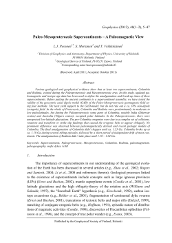 Paleo-Mesoproterozoic Supercontinents – A