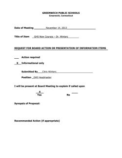 GREENWICH HIGH SCHOOL Proposed Course Rationale