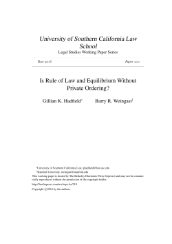 Is Rule of Law and Equilibrium Without Private Ordering?