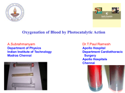 Oxygenation of Blood by Photocata n of Blood by Photocatalytic