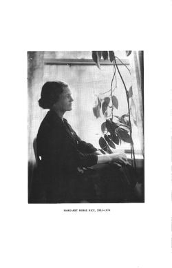 IN MEMORIAM: MARGARET MORSE NICE