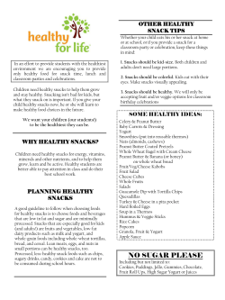 Healthy Options for School - May Sands Montessori School