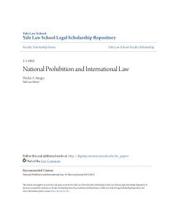 National Prohibition and International Law