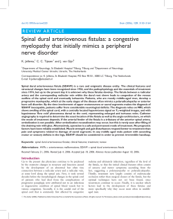 Spinal dural arteriovenous fistulas: a congestive myelopathy