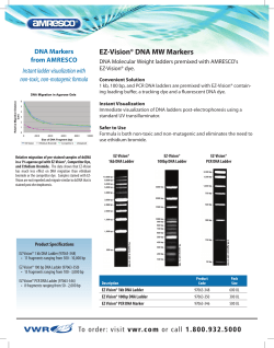 AMRESCO EZ-Vision DNA Molecular Weight Markers Flyer