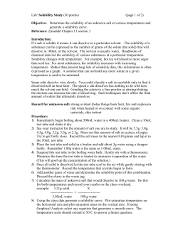 Lab: Solubility Study (30 points)