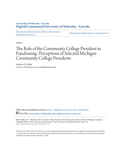 The Role of the Community College President in Fundraising