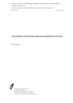 TECHNIQUES FOR SOLVING BOOLEAN EQUATION SYSTEMS