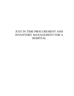 JUST IN TIME PROCUREMENT AND INVENTORY MANAGEMENT