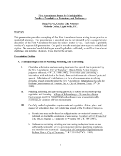 First Amendment Issues for Municipalities