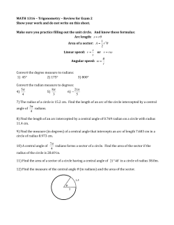 MATH 1316 &ndash; Trigonometry &ndash; Review for Exam 2 Show your work