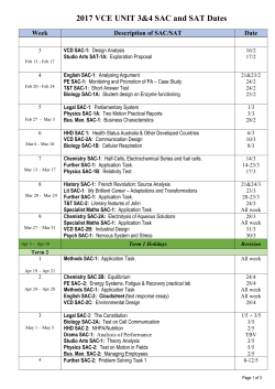 Unit 3 and 4 SAC and SAT Dates 2017 Feb 2017
