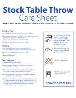 Stock Table Throw Care Sheet