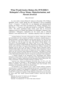 What Would Justice Holmes Do (WWJHD)?: Rehnquist`s Plessy