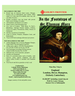 In the Footsteps of St.Thomas More