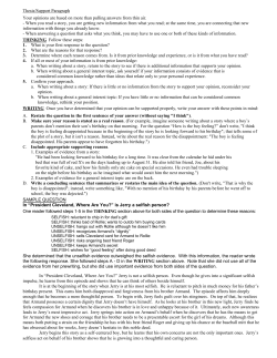 Thesis/Support Paragraph