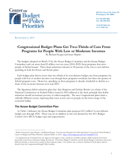 Congressional Budget Plans Get Two