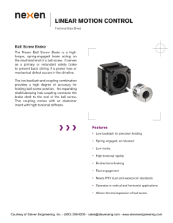 Ball Screw Brakes - Steven Engineering