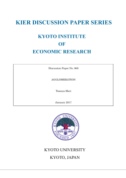 kier discussion paper series - Kyoto University, Institute of Economic