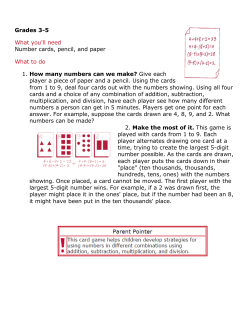 Grades 3-5 What you`ll need Number cards, pencil, and paper What