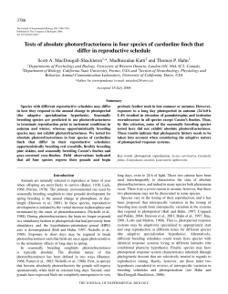 Tests of absolute photorefractoriness in four species of cardueline