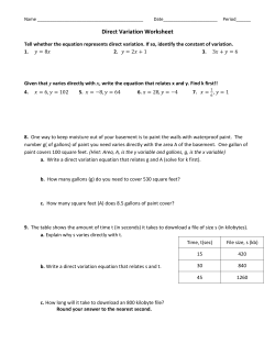 Direct Variation Worksheet