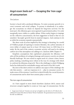 Angst essen Seele auf &mdash; Escaping the `iron cage`