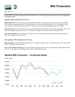 Milk Production - USDA Economics, Statistics and Market