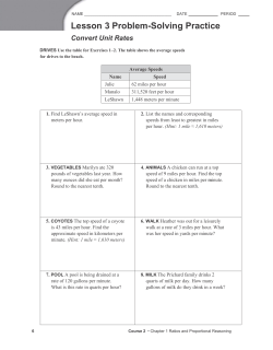 Lesson 3 Problem-Solving Practice Convert Unit Rates