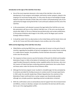 Introduction to the Logic of the Cold War Arms Race &bull; One of the