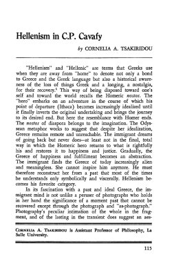 Hellenism in CP Cavafy - 24grammata.com Culture e