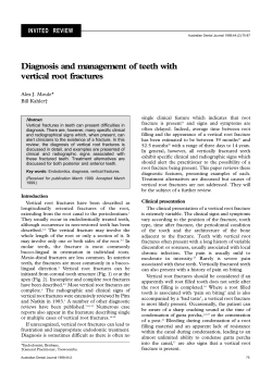Diagnosis and management of teeth with vertical root fractures
