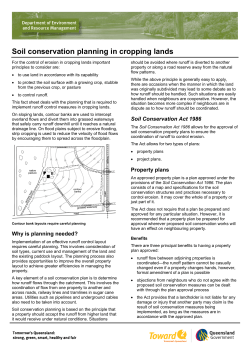 Soil conservation planning in cropping lands