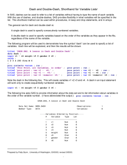 Dash and Double-Dash, Shorthand Variable Lists
