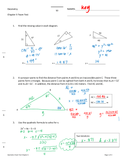 Chapter 5 Team Test 1. Find the missing value in each diagram. 2. A