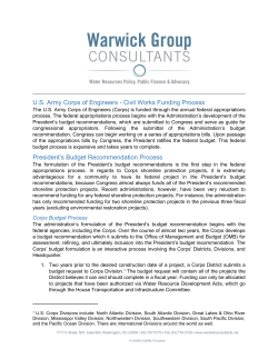 Corps Funding Process - Warwick Group Consultants