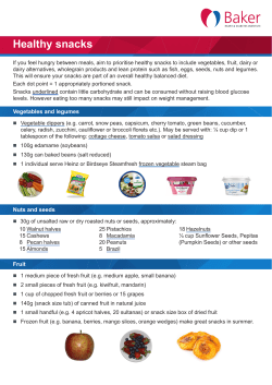 Healthy snacks fact sheet | Baker Heart and Diabetes Institute