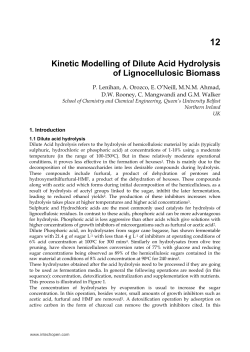 Kinetic Modelling of Dilute Acid Hydrolysis of