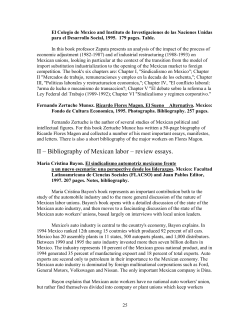 II &ndash; Bibliography of Mexican labor &ndash; review essays.